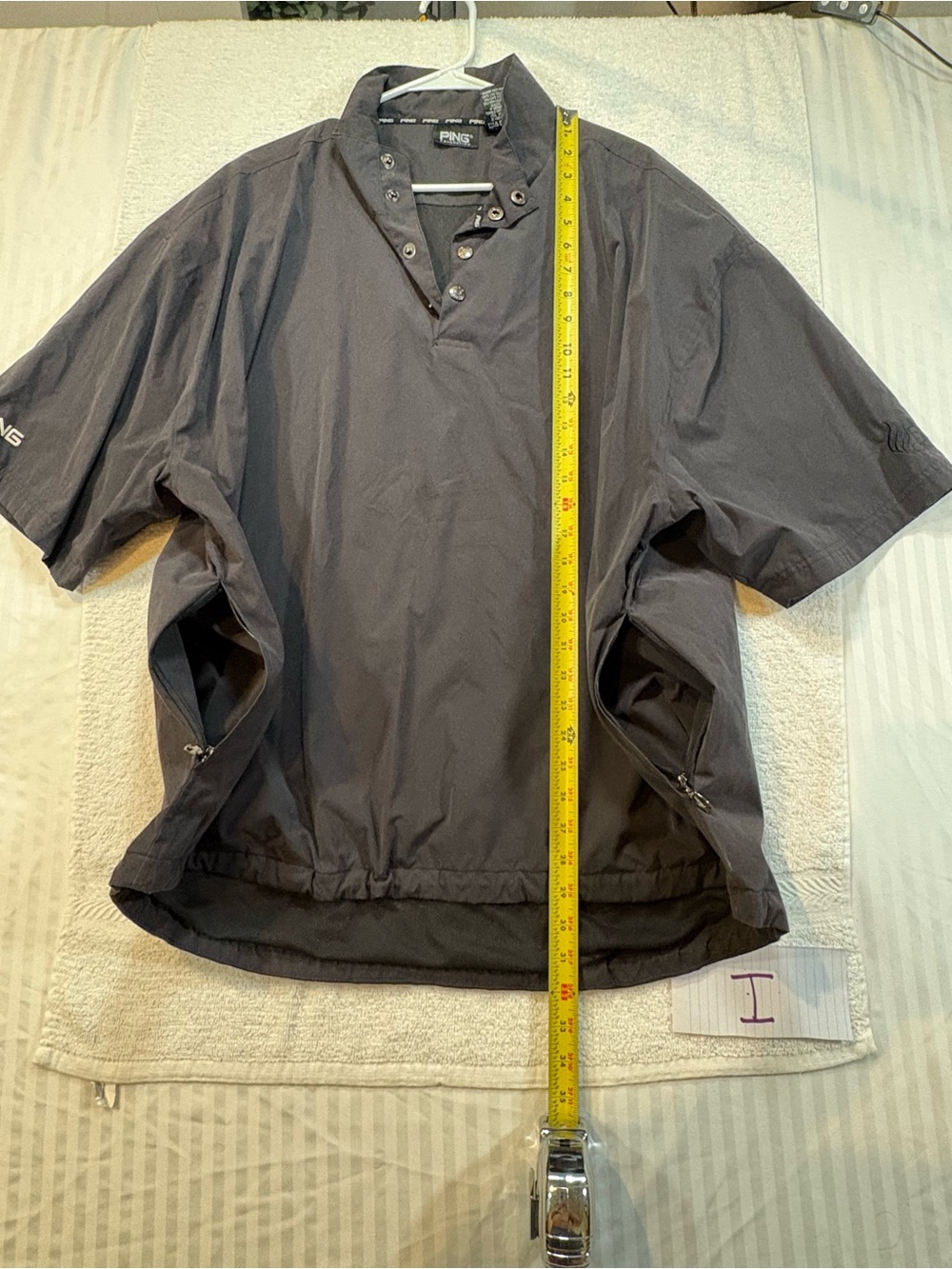 PING Collection Short Sleeve Golf Windbreaker Jacket XL black